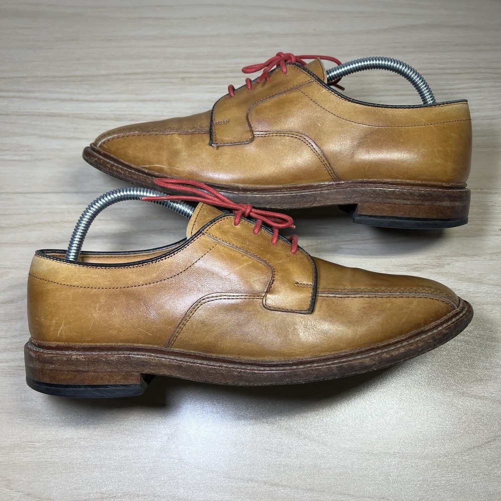 Allen Edmonds Hillcrest Oxford Shoes‎ Men's 8.5 D Brown Leather Comfort Red Lace